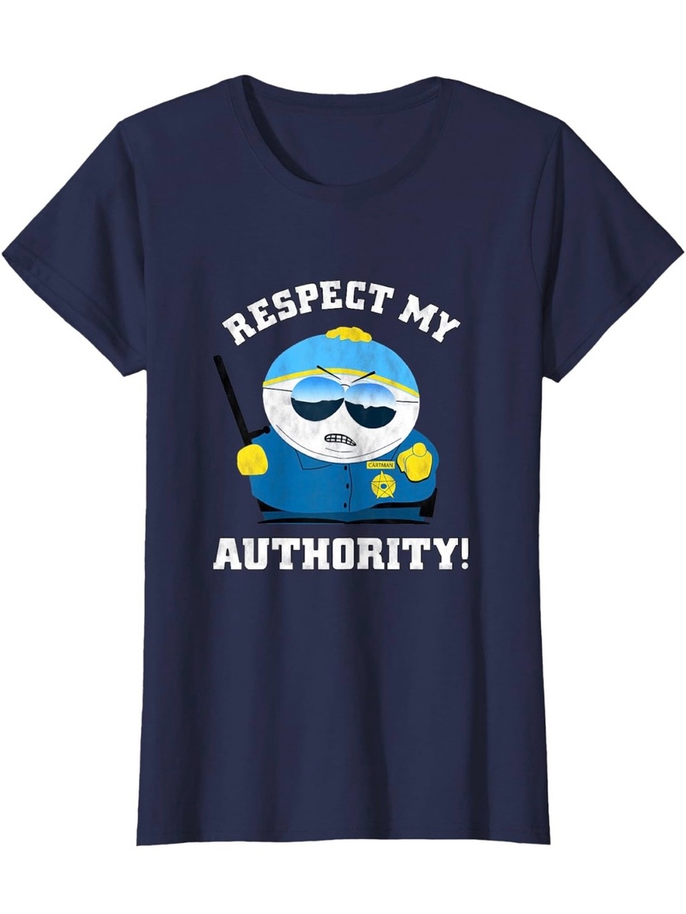 South Park Eric Cartman Respect My Authority Graphic Tee | Navy | Large